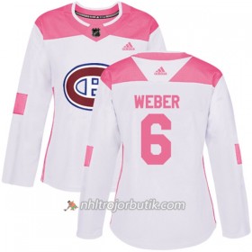 Dame Ishockey Montreal Canadiens Tröja Shea Weber 6 Adidas 2017-2018 Vit Rosa Fashion Authentic